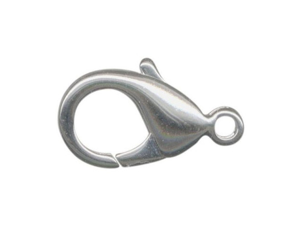 White Plated Lobster Clasp, 22mm (12 Pieces)