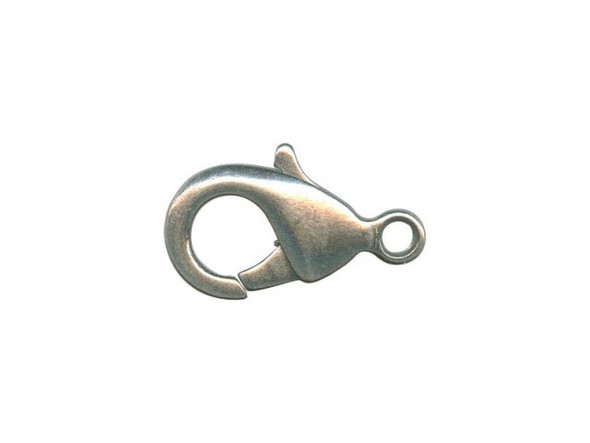 Antiqued Pewter Lobster Clasp, 15mm (12 Pieces)