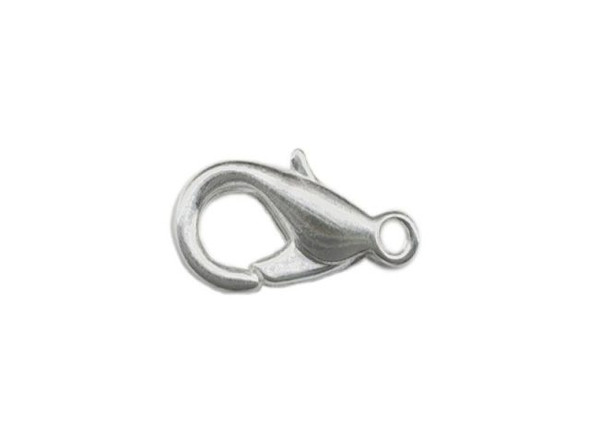 White Plated Lobster Clasp, 7x14mm (72 pcs)