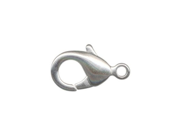 White Plated Lobster Clasp, 15mm (12 Pieces)