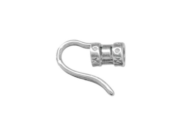 JBB Findings Silver Plated Center-Crimp Tube with Hook, 2.8mm I.D. (Each)