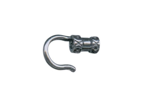 JBB Findings Gunmetal Center-Crimp Tube with Hook, 2.2mm I.D. (Each)