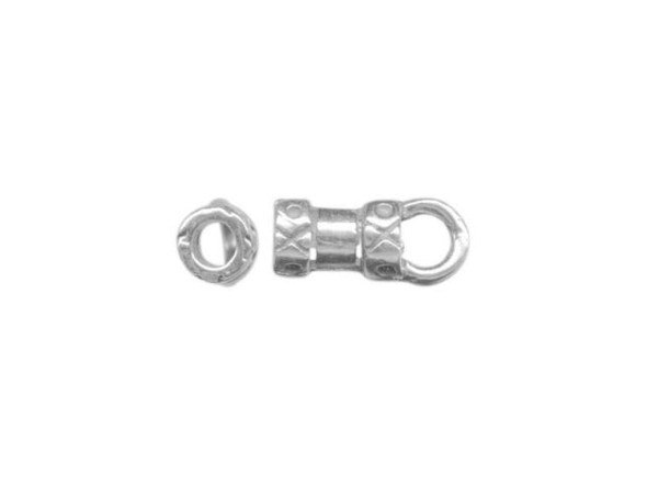 JBB Findings Silver Plated Center-Crimp Tube with Loop, 2.2mm I.D. (Each)
