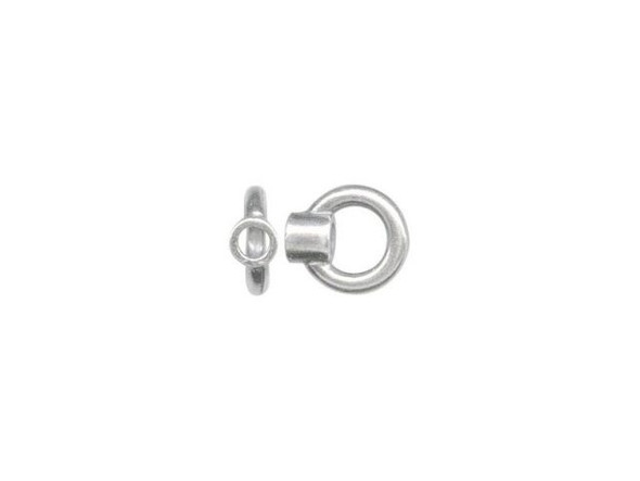 JBB Findings Silver Plated Crimp End with Loop, 1.5mm I.D. (10 Pieces)