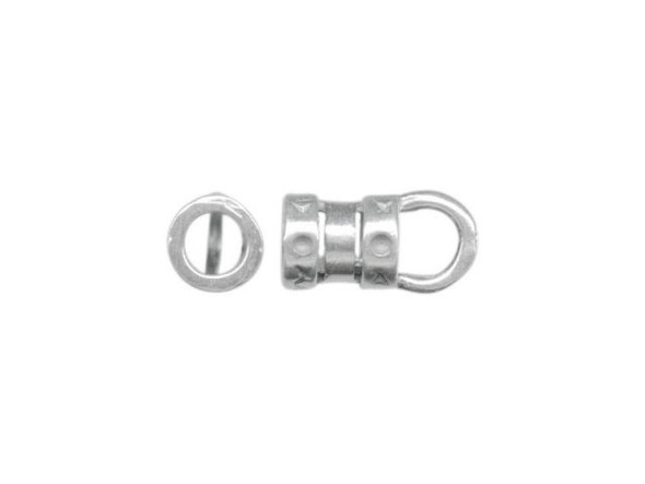 JBB Findings Silver Plated Center-Crimp Tube with Loop, 3.3mm I.D. (Each)