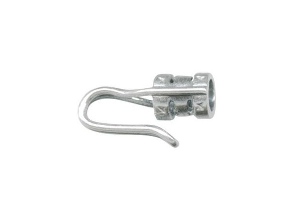 JBB Findings Silver Plated Center-Crimp Tube with Hook, 3.8mm I.D. (Each)