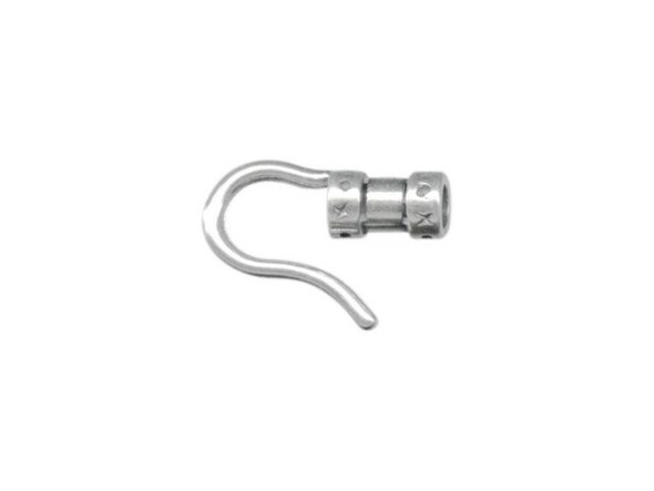 JBB Findings Silver Plated Center-Crimp Tube with Hook, 2mm I.D. (Each)