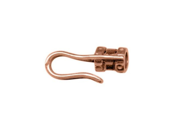 JBB Findings Copper Plated Center-Crimp Tube with Hook, 3.3mm I.D. (Each)