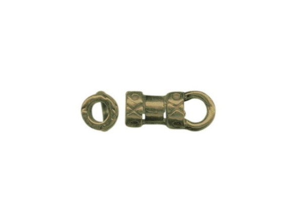 JBB Findings Antiqued Brass Plated Center-Crimp Tube with Loop, 2.2mm I.D. (Each)