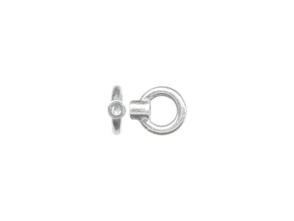 JBB Findings Silver Plated Crimp End with Loop, 0.8mm I.D. (10 Pieces)