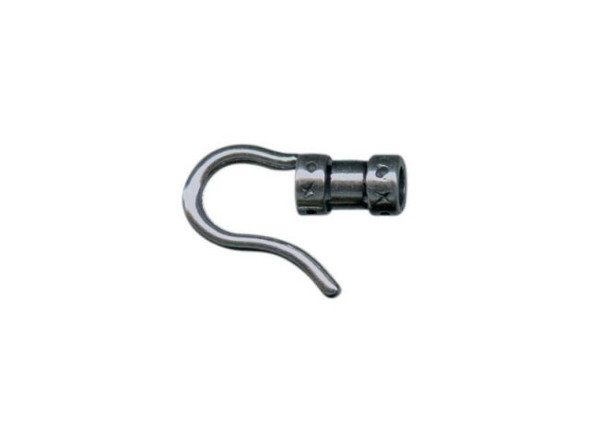 JBB Findings Gunmetal Center-Crimp Tube with Hook, 2mm I.D. (Each)