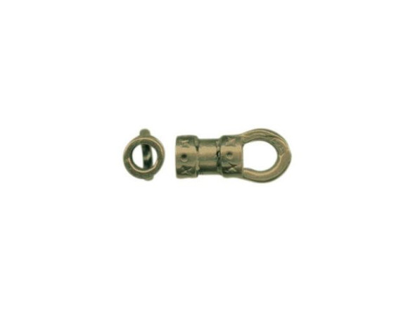 JBB Findings Antiqued Brass Plated Center-Crimp Tube with Loop, 2mm I.D. (Each)