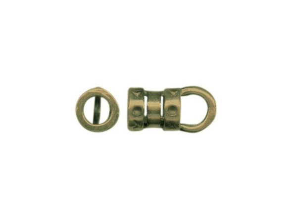 JBB Findings Antiqued Brass Plated Center-Crimp Tube with Loop, 3.3mm I.D. (Each)