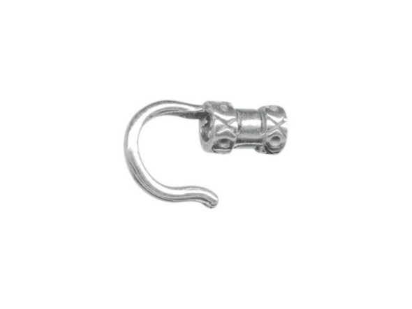 JBB Findings Silver Plated Center-Crimp Tube with Hook, 2.2mm I.D. (Each)