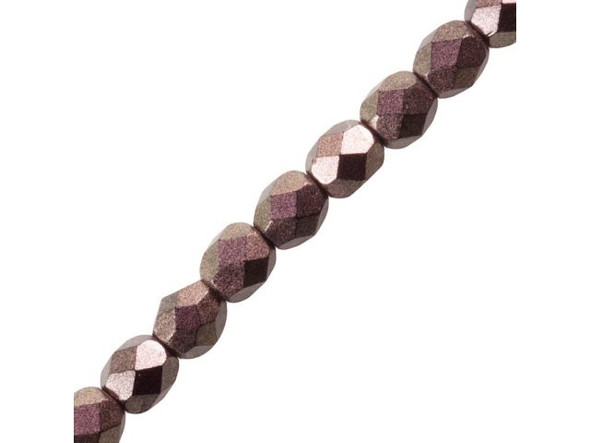 4mm Round Fire-Polish Czech Glass Bead - Polychrome Copper Ombre (strand)