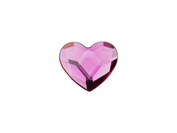 You can add a romantic touch to even more designs with the PRESTIGE Crystal Components 2808 10mm heart flatback in Fuchsia. This flatback features a faceted heart shape with a soft and delicate cut. This playful component will add a feminine and youthful look to your designs. Hearts are always a timeless element for designs and this large flatback will be a great addition to your clothing, accessories and more. This flatback features a deep and vibrant pink color.