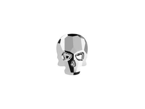 Sleek style can be yours with this PRESTIGE Crystal Components skull flatback. This iconic look is realized with a sophisticated crystal cut to add a special touch to any design. This flatback has a distinctive expression thanks to the molded eyes combined with a multilayer crystal cut. It is easy to add to jewelry designs thanks to the flat and solid construction. This flatback features a metallic silver shine.Sold in increments of 3