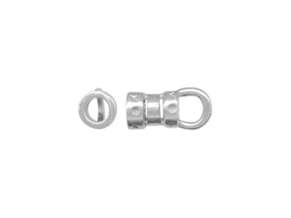 JBB Findings Silver Plated Center-Crimp Tube with Loop, 2.8mm I.D. (Each)