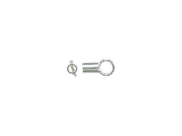 Silver Plated Crimp Tube With Loop, 1.3mm I.D. (72 pcs)