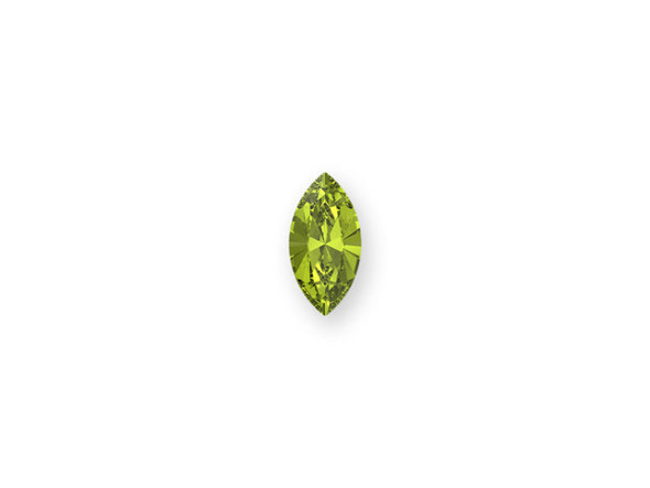 Add brilliant sparkle to your designs with the PRESTIGE Crystal Components 4228 8 x 4mm navette fancy stone in Citrus Green. This faceted Austrian crystal is sure to add briliance to your projects. It has a faceted back, making it perfect for beaded bezel designs. The combination of an elegant and thin oval-like navette shape and precise facets make this crystal a beautiful work of art. This crystal features a citrus inspired yellow-green color.Sold in increments of 6