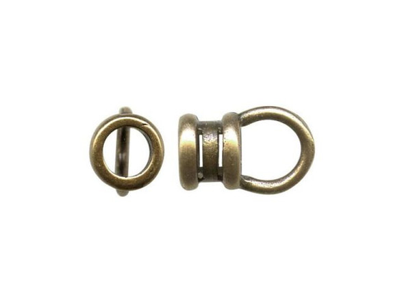 JBB Findings Antiqued Brass Center-Crimp Tube with Loop, 4.5mm I.D. (Each)