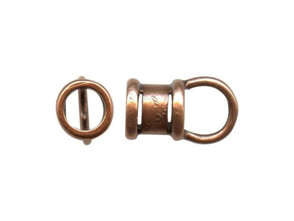 JBB Findings Antiqued Copper Center-Crimp Tube with Loop, 5.5mm I.D. (Each)