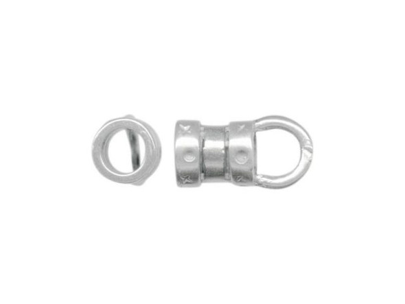 JBB Findings Silver Plated Center-Crimp Tube with Loop, 3.8mm I.D. (Each)