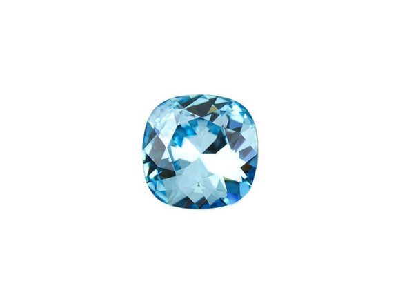 Give your designs a splash of sparkle with this PRESTIGE Crystal Components cushion stone. This fancy stone features a traditional gemstone cut, a square shape with rounded edges. The beautiful faceting enhances the sparkle of this stone, giving you an eye-catching focal for designs. Use it in bead embroidered designs, with epoxy clay, seed bead around it, and more. It's a wonderful way to make your jewelry designs glitter. It features a light blue color that's perfect for ocean looks, winter themes, and more.