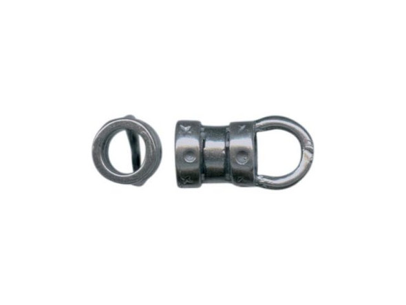 JBB Findings Gunmetal Center-Crimp Tube with Loop, 3.8mm I.D. (Each)