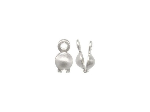 Silver Plated Bead Tip, Fold-Over, Secure (gross)