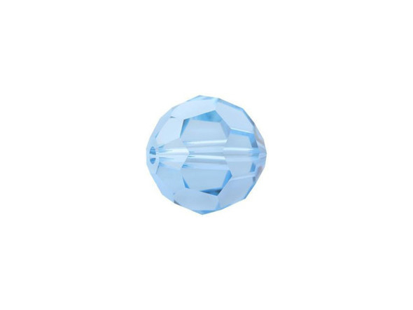 Displaying a classic round shape and multiple facets, this bead can be added to any project for a burst of sparkle. The simple yet elegant style makes this bead an excellent supply to have on hand, because you can use it nearly anywhere. This eye-catching bead features a pale blue color perfect for winter looks or beach themes.Sold in increments of 6