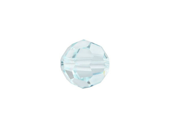 Displaying a classic round shape and multiple facets, this bead can be added to any project for a burst of sparkle. The simple yet elegant style makes this bead an excellent supply to have on hand, because you can use it nearly anywhere. This eye-catching bead features a pale sky blue color full of airy sparkle.Sold in increments of 6