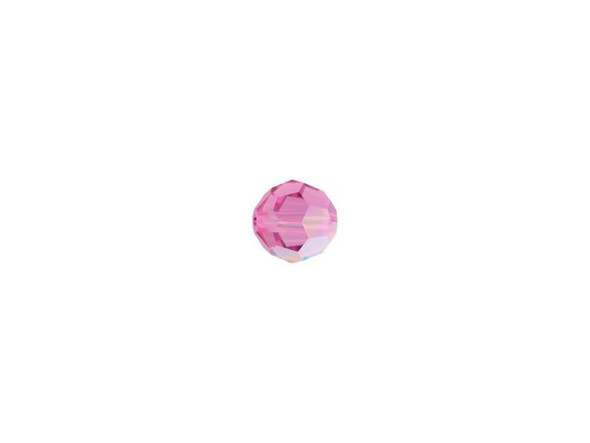 Displaying a classic round shape and multiple facets, this bead can be added to any project for a burst of sparkle. The simple yet elegant style makes this bead an excellent supply to have on hand, because you can use it nearly anywhere. This small bead features a sweet pink color with an iridescent gleam that adds rainbow tones.Sold in increments of 12