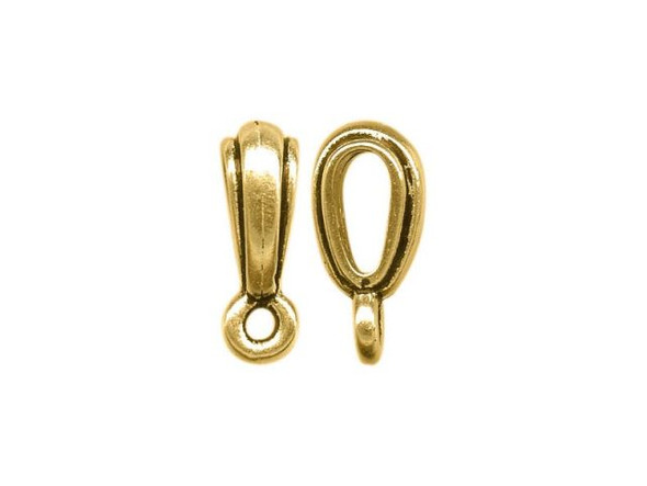 TierraCast Antiqued Gold Plated Cast Nouveau Necklace Bail (10 Pieces)