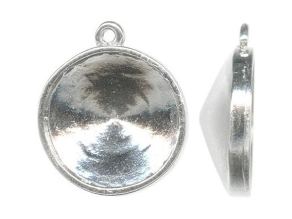 Antiqued Silver Plated Rivoli Setting, 1 Loop, 16mm (Each)