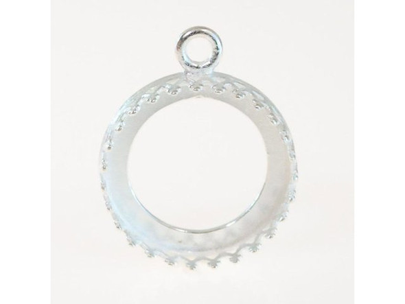 JBB Findings Silver Plated Pendant Bezel Setting, 1 Loop, 14mm I.D. #41-878-01-14-3