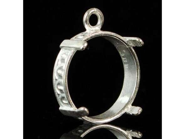 JBB Findings Silver Plated Pendant Bezel Setting, 1 Loop, 14mm I.D. (Each)