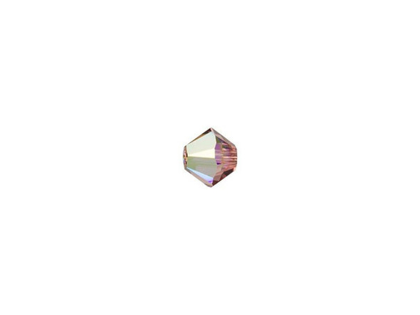 Outstanding sparkle fills the PRESTIGE Crystal Components 5328 4mm Bicone in Blush Rose AB. This bead features the popular Bicone shape that tapers at both ends, much like a diamond. The multiple facets cut into the surface of the crystal create a sparkling effect that is sure to catch the eye. This versatile bead can be used in necklaces, bracelets and earrings alike. Use this small bead as a spacer or a pop of color in earrings. It features dusty pink color with an iridescent finish.Sold in increments of 24