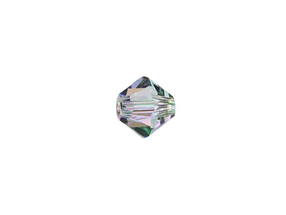 Add a versatile bead to your stash with the PRESTIGE Crystal Components 5328 6mm Bicone in Crystal Paradise Shine. This bead features the popular Bicone shape that tapers at both ends, much like a diamond. The multiple facets cut into the surface of the crystal create a sparkling effect that is sure to catch the eye. This versatile bead can be used in necklaces, bracelets and earrings alike. This crystal features a gleaming blend of green, royal blue, purple and gold. It will put you in mind of a tropical paradise at dawn. This effect is plating resistant. Try this versatile bead in necklaces, bracelets and earrings.Sold in increments of 12