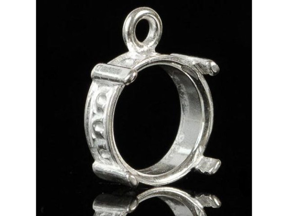 Pendant Bezel Setting, 1 Loop, 10mm I.D., Silver Plated #41-878-02-10-3