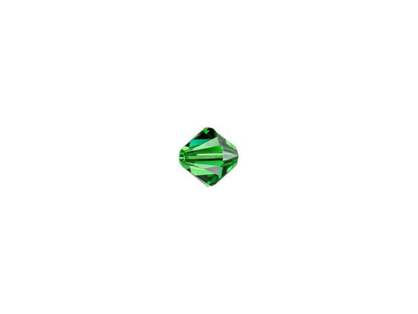 Let luxurious sparkle light up your designs using the PRESTIGE Crystal Components 5328 4mm Bicone in Dark Moss Green. This bead features the popular Bicone shape that tapers at both ends, much like a diamond. The multiple facets cut into the surface of the crystal create a sparkling effect that is sure to catch the eye. This versatile bead can be used in necklaces, bracelets and earrings alike. It features a small size and a dark green color full of opulent style.Sold in increments of 24