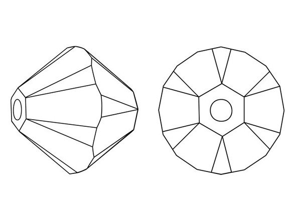 PRESTIGE 5328 2.5mm Faceted Bicone Jet (24 Pieces)