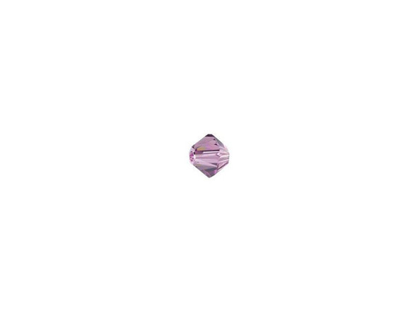 Create eye-catching style with this PRESTIGE Crystal Components bead. This bead features the popular Bicone shape that tapers at both ends, much like a diamond. The multiple facets cut into the surface of the crystal create a sparkling effect that is sure to catch the eye. This crystal features a beautiful shade of purple between Amethyst and Light Amethyst, for a perfectly soft and majestic hue. It's great for floral and spring-inspired designs.Sold in increments of 24