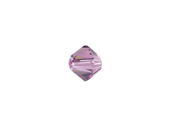 Create eye-catching style with this PRESTIGE Crystal Components bead. This bead features the popular Bicone shape that tapers at both ends, much like a diamond. The multiple facets cut into the surface of the crystal create a sparkling effect that is sure to catch the eye. This crystal features a beautiful shade of purple between Amethyst and Light Amethyst, for a perfectly soft and majestic hue. It's great for floral and spring-inspired designs.Sold in increments of 12