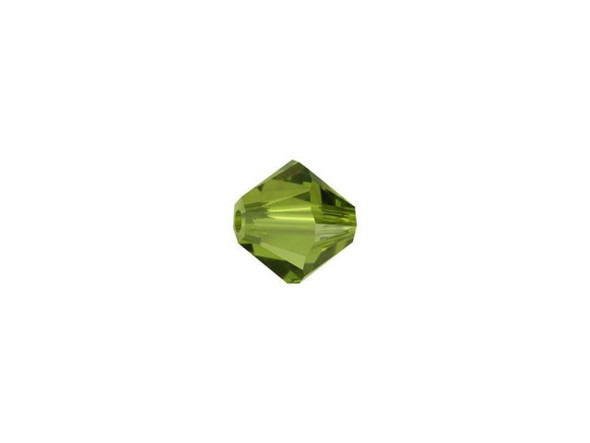 This 6mm faceted Bicone bead from PRESTIGE Crystal Components has a beautiful olive green color resulting in a bead bursting with natural brilliance. This Bicone crystal features the cut with 12 facets for added sparkle and brilliance. It is versatile in size, so you can use it in all kinds of designs. Try it in your necklaces, bracelets, and earrings today.Sold in increments of 12