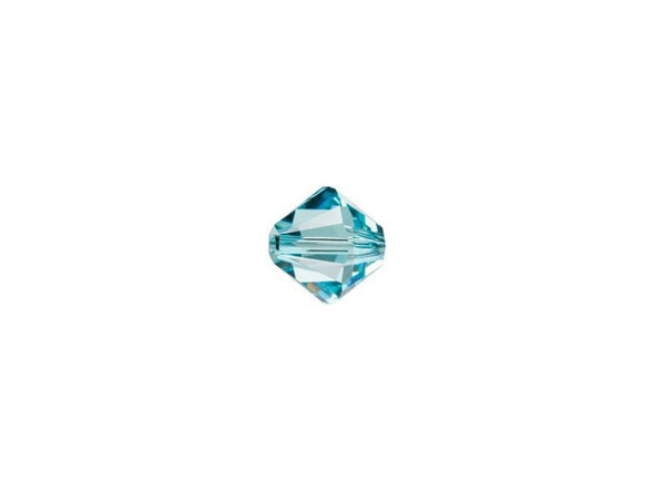 Beautiful shape defines this PRESTIGE Crystal Components 5mm Bicone in Light Turquoise. This crystal bead features a rounded Rhombus shape with alternating facets that catch the light to create magnificent sparkle. The innovative cut features an increased number of alternating large and small facets. This bead is full of brilliance and is sure to be a fabulous addition to your beaded designs. This bead features a bright blue color that shines with icy brilliance.Sold in increments of 24