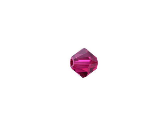This PRESTIGE Crystal Components 5328 5mm cut Bicone in Ruby is a great addition to any beader's collection. The dark ruby red color makes it perfect for adding a splash of color to any design. Pair it with pinks or blacks for a bold, yet elegant statement. Use this small crystal as a spacer in your favorite necklace or bracelet designs, or make it a focal piece in your next set of earrings. Pair it with your favorite pendants or large beads, or string a few together for a beautiful floating necklace. The cut of this crystal makes it perfect for adding sparkle and shine to any piece. This patented cut is bursting with captivating brilliance and will provide you with gorgeous results.Sold in increments of 24