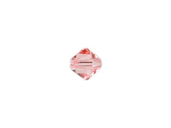 This PRESTIGE Crystal Components Bicone in Rose Peach is a darling way to add a sweet burst of romantic flair to designs. This crystal bead features a rounded Rhombus shape with alternating facets that catch the light to create magnificent sparkle. The delightful Rose Peach shade will conjure up the delicate image of a cherry blossom combined with the sweet smell of an English rose, so try it with cream and soft brown components.Sold in increments of 24