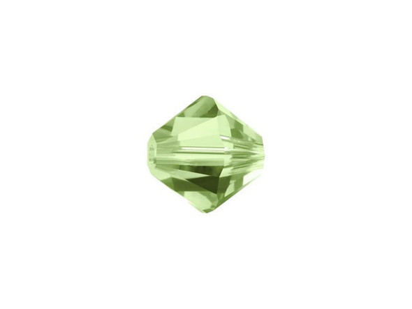 This 8mm Peridot cut Bicone bead from PRESTIGE Crystal Components gives you a light color of green that will blend well with a variety of pastels. Try it with antique copper or antique brass components for a vintage look. The innovative cut features brilliant facets for added sparkle. This design is sure to be a fabulous addition to your designs.Sold in increments of 6