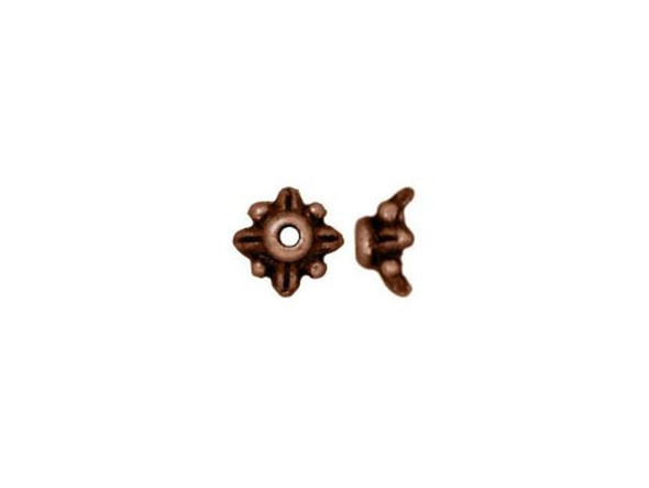 TierraCast Antiqued Copper Plated Bead Caps, Small Leaf (dozen)